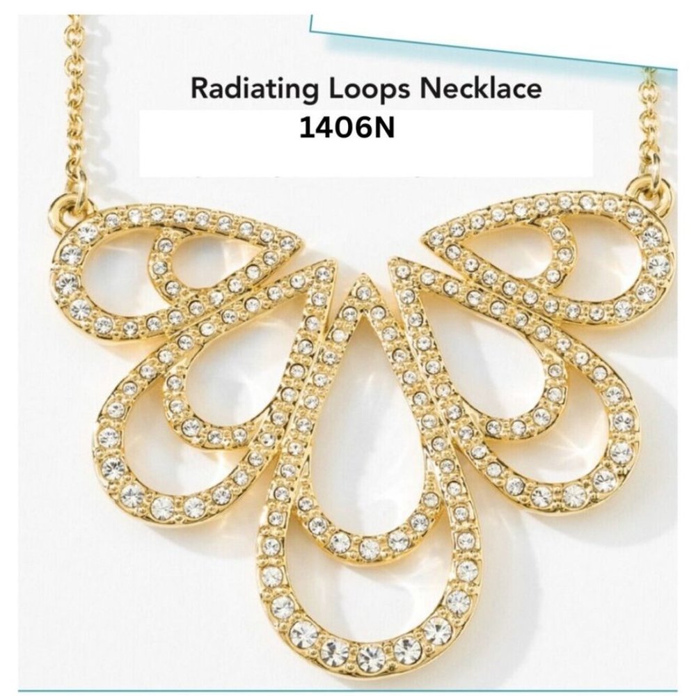 BNIB Touchstone Crystal Radiating Loops Necklace